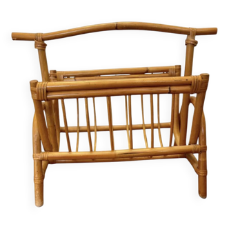 Vintage rattan magazine rack 1960/70