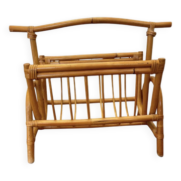 Vintage rattan magazine rack 1960/70