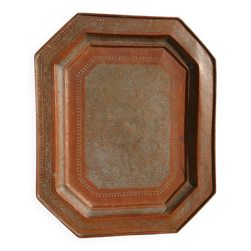 Ancient large copper sheet platter