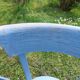 pair of chippy blue paint bistro chairs