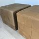Lot de 3 grand Pouf Cubic De Sede cuir Suisse années 70