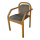 Vintage Beech Wood Dining Chair: 1970s Space Age Gray Fabric