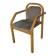 Vintage Beech Wood Dining Chair: 1970s Space Age Gray Fabric