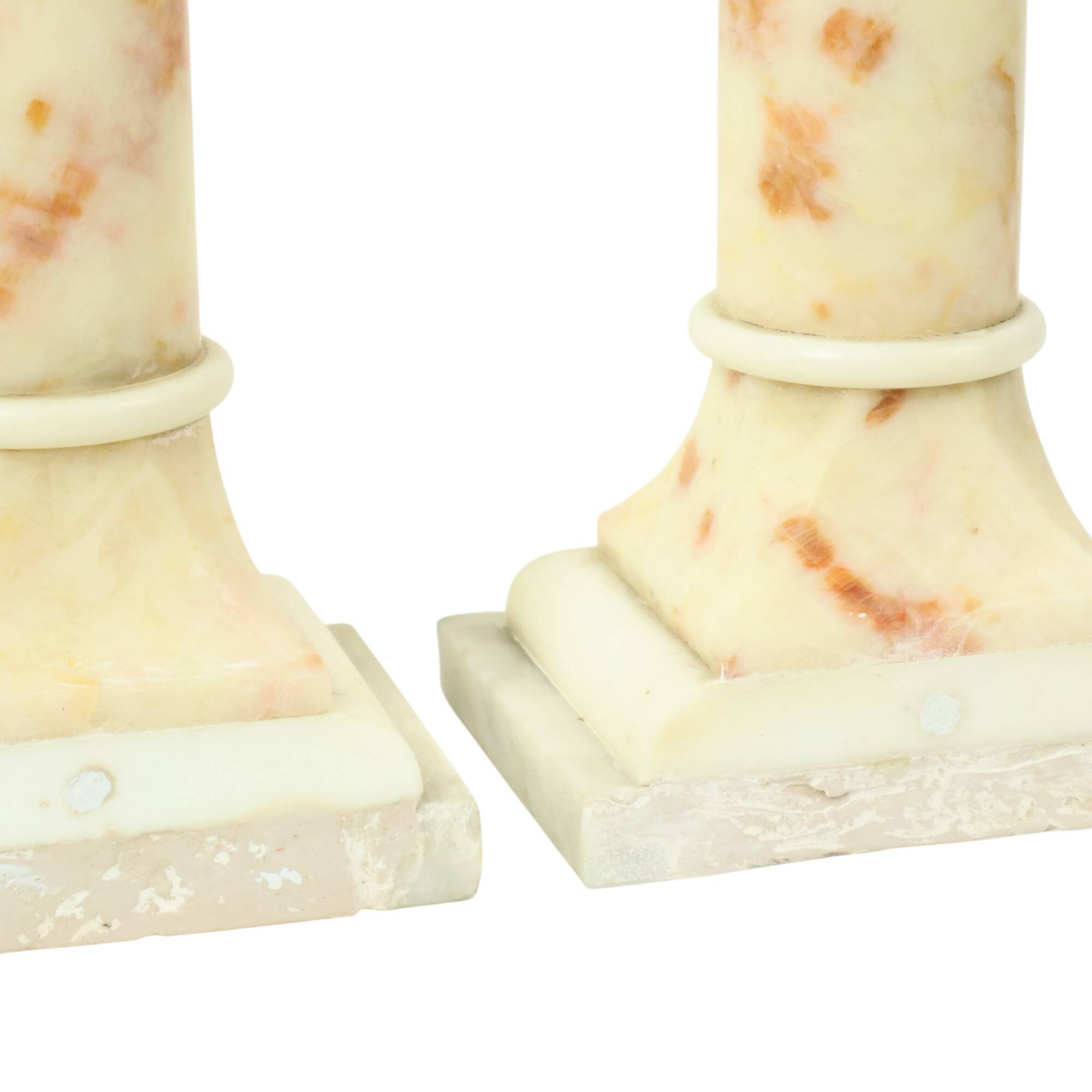 Set of 2 Decorative Marble Pillars Columns Classic 35cm