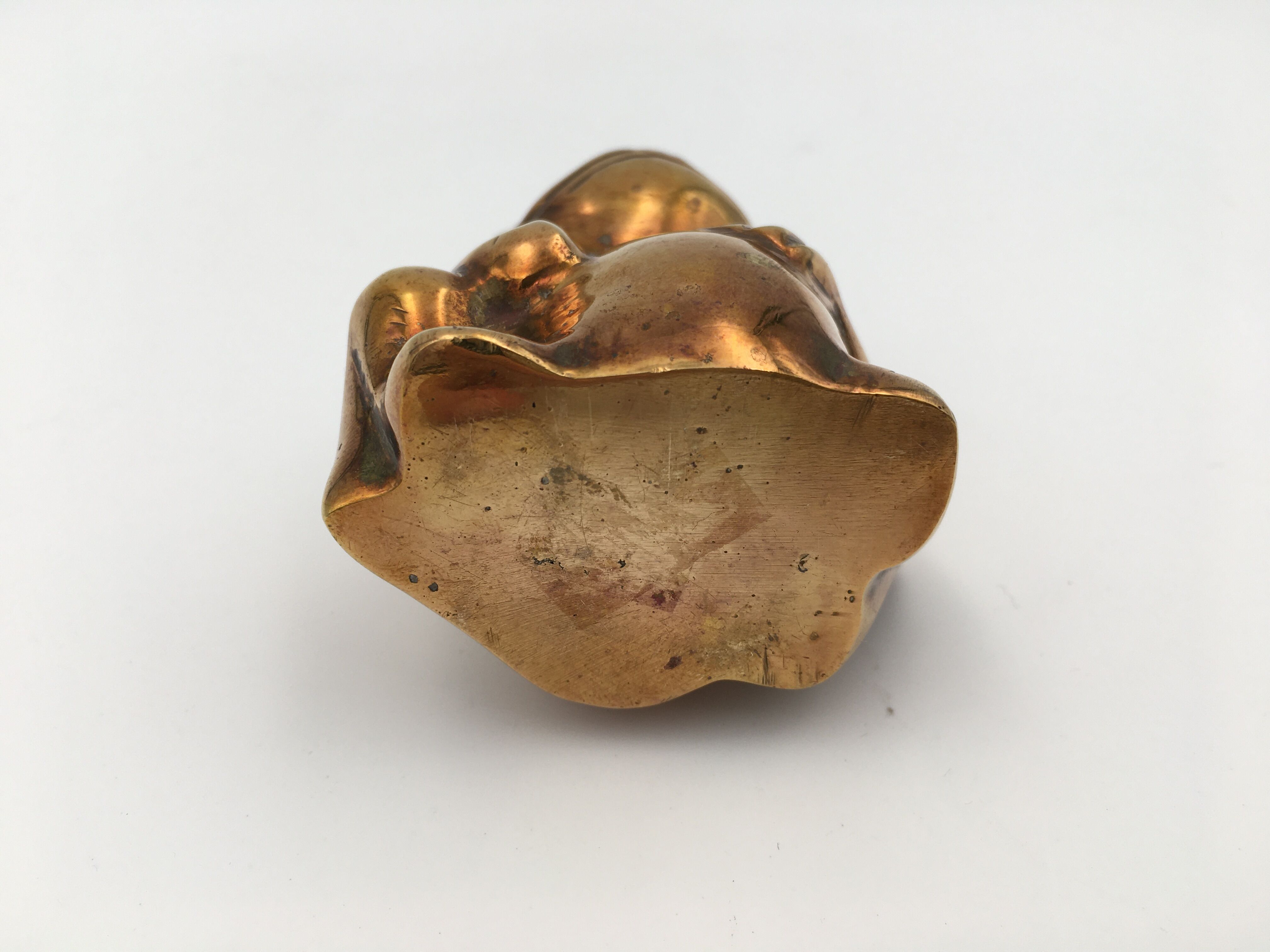 Vintage brass frog figure - 1970s