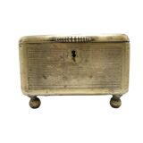 Sugar bowl, neoclassicism, silver-plated brass, Fraget, Poland, 19th century