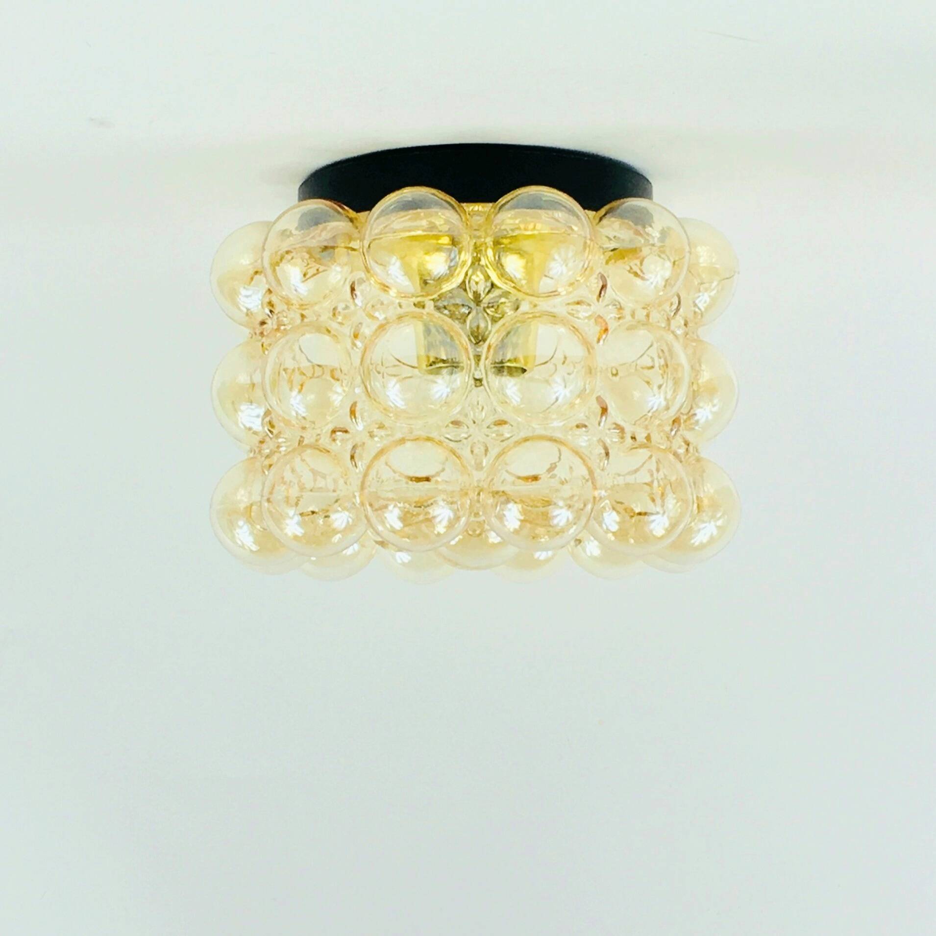 Mid-Century Bubble Glass Ceiling Light by H. Tynell for Limburg, 1960s