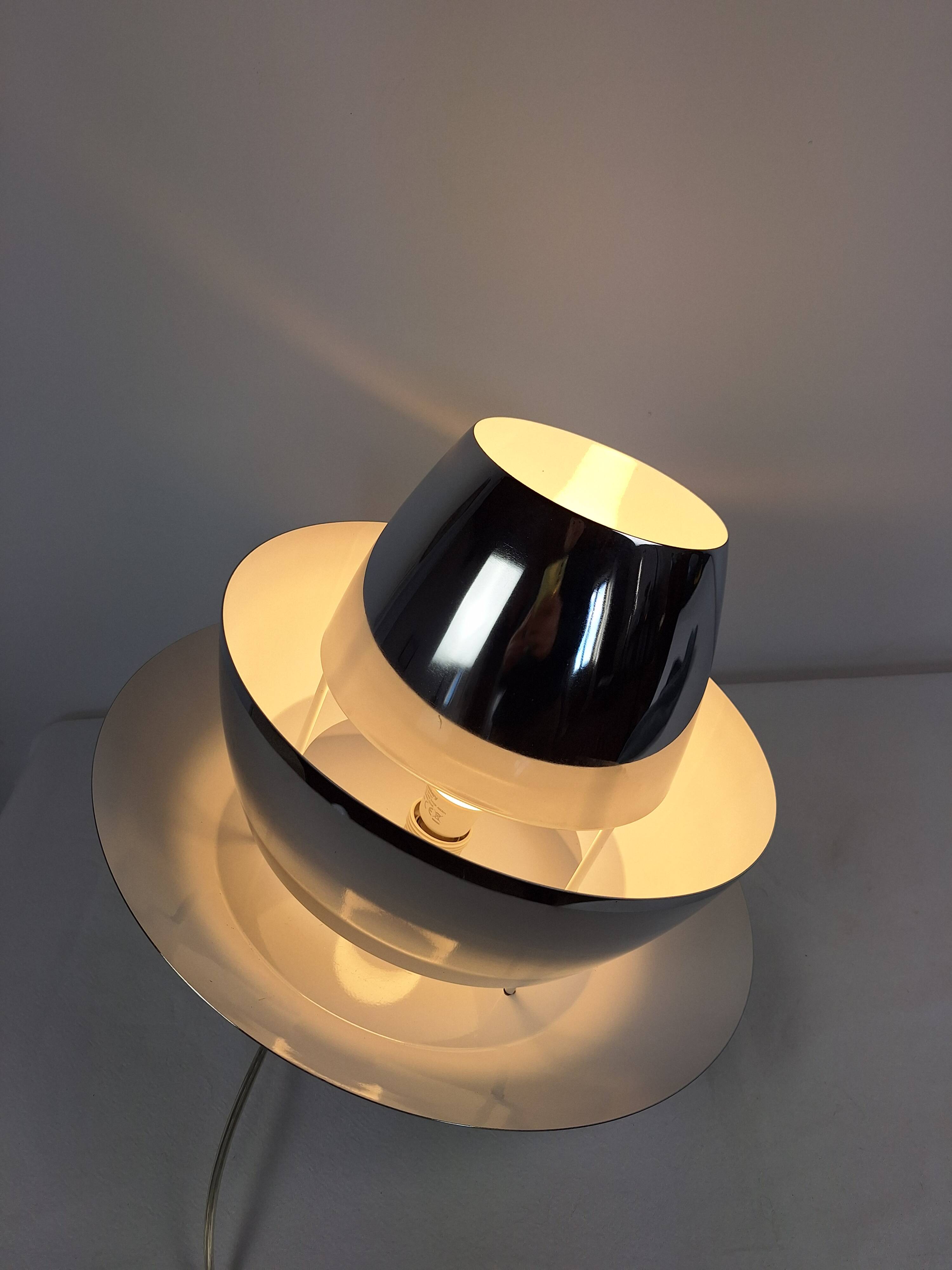 Pair of vintage Space Age chrome pendant lights