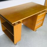 Vintage desk with drawers and side shelves - 1960