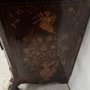 Dutch display cabinet in two parts made of marquetry wood.