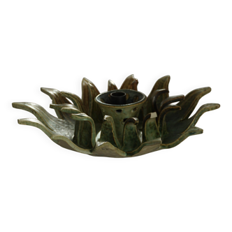 Mid-20th century ceramic sun wall lamp or decorative wall sculpture, 1960s.