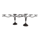 Pair of candle holders candlesticks candelabras cast iron candlesticks
