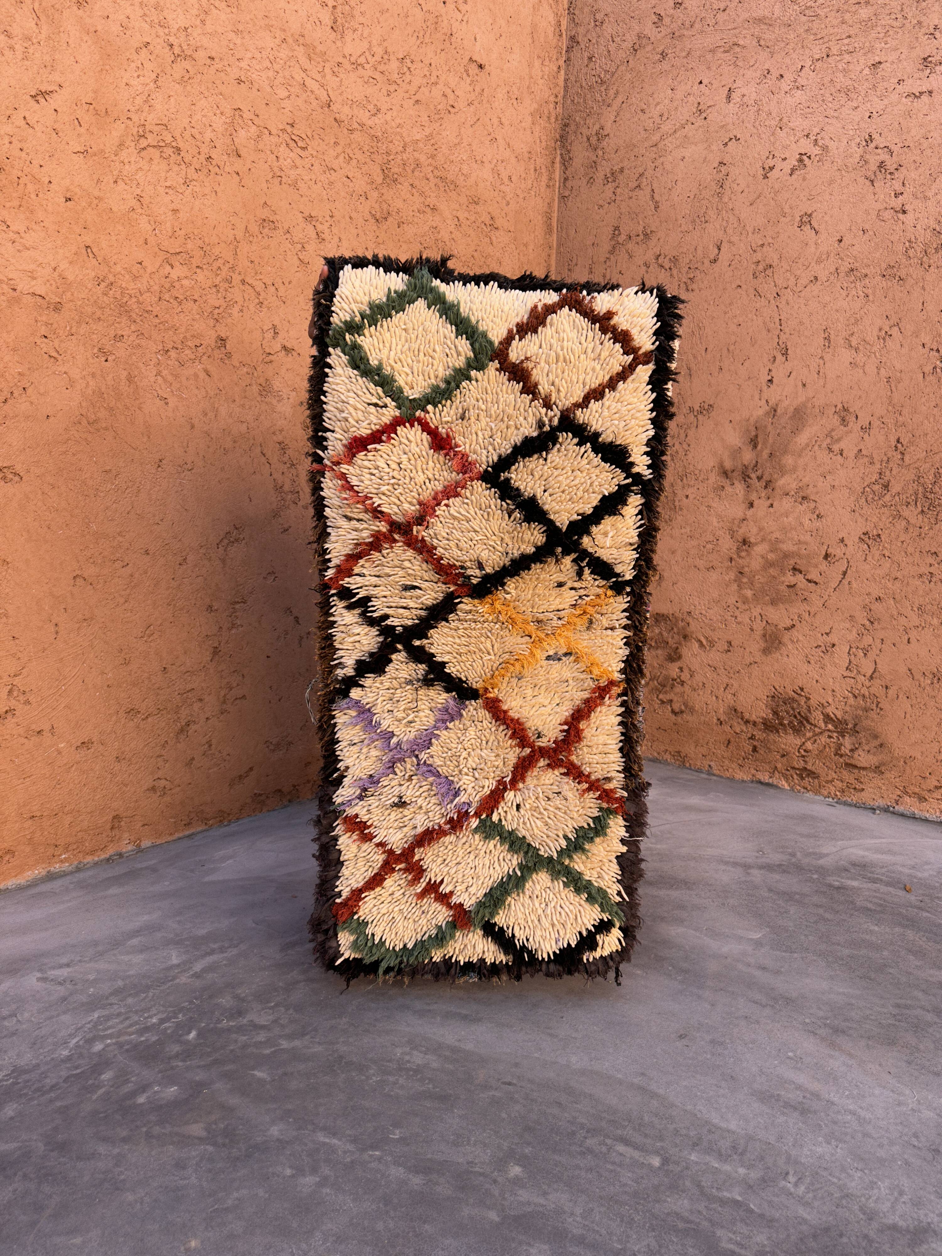 Moroccan carpet azilal colorful - 56 x 120 cm