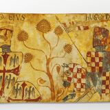 Tapisserie 2 m -Médiévale reproduction fresque croisades Templiers