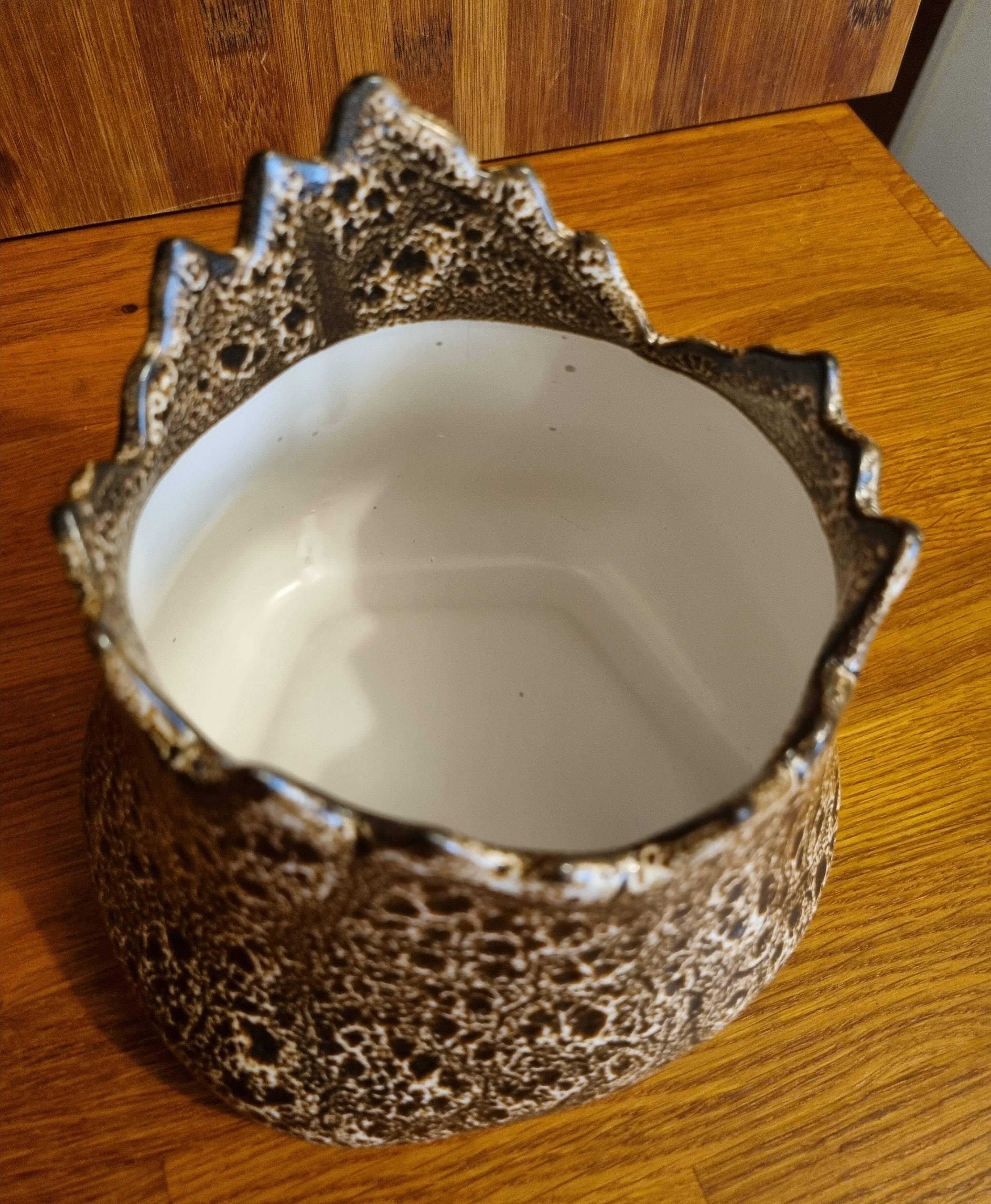 Brown ceramic planter