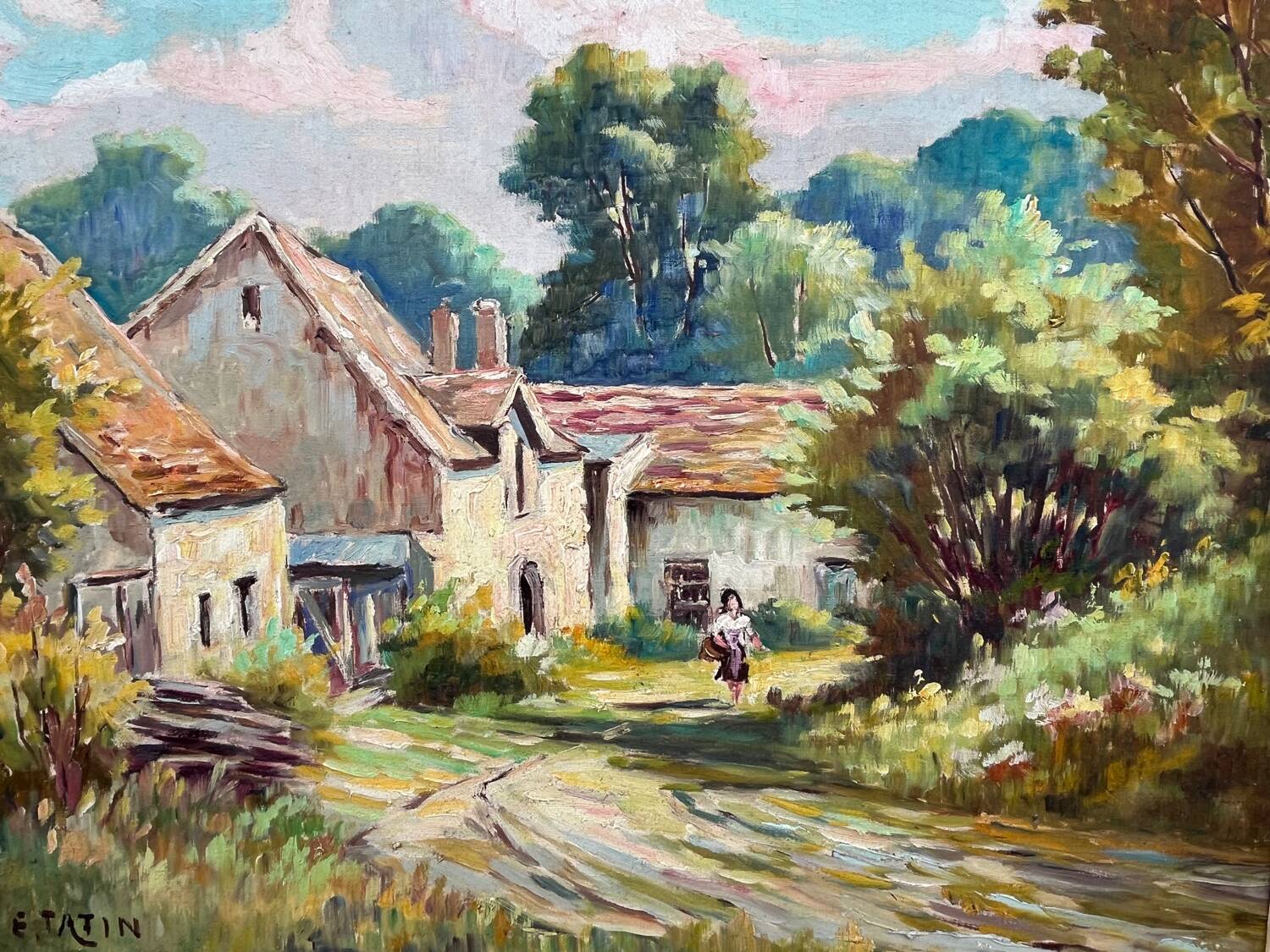 Tableau : Huile sur toile - paysage animé