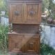 Large antique two-body buffet in wood - Carved dining room furniture