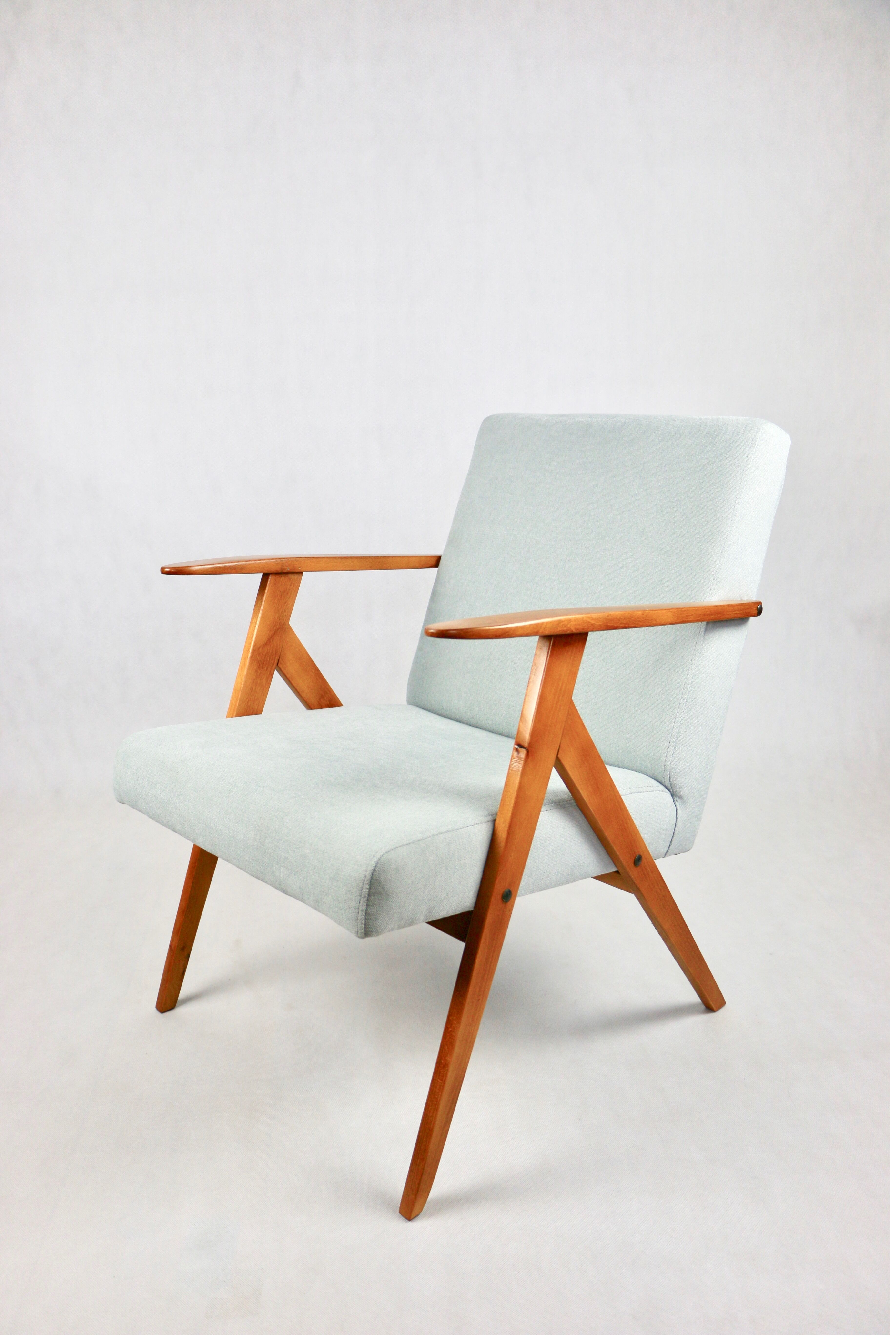 Vintage light blue turquise armchair, 1970s