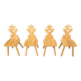 Vintage rustic tiroler chairs, 1960s