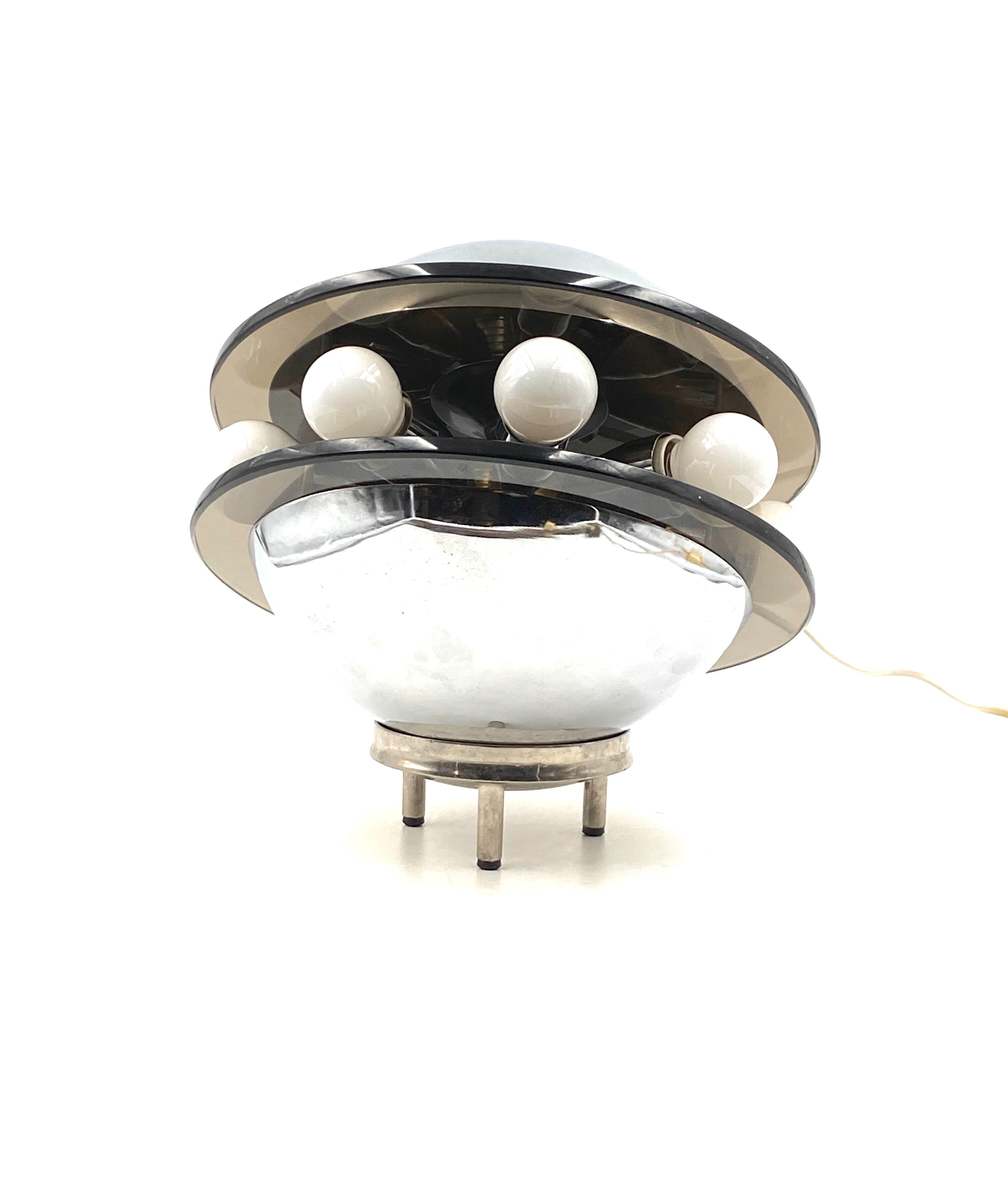 Space age flying saucer Ufo table lamp, Italy 1970s
