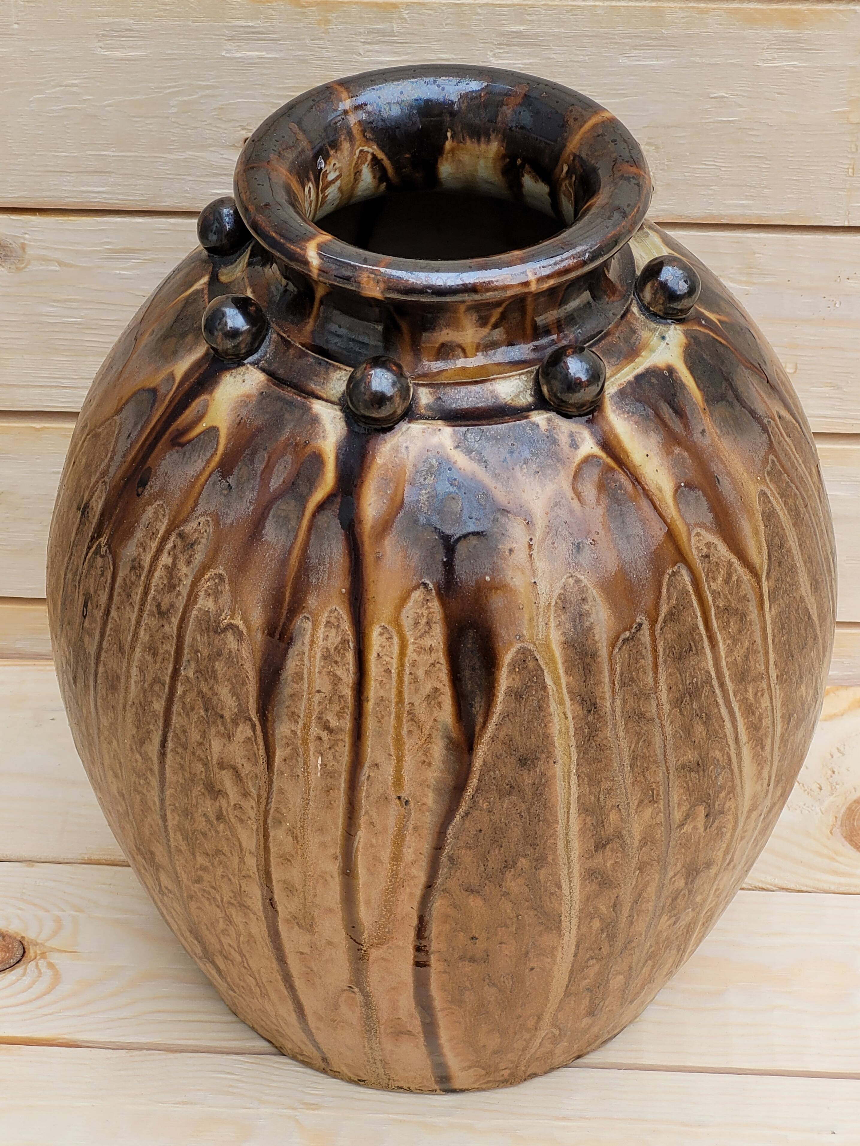 Large enamelled stoneware vase Joseph TALBOT La Borne