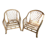 Pair of rattan armchairs