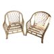 Pair of rattan armchairs