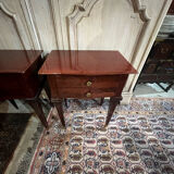 Pair of varnished mahogany bedside tables
