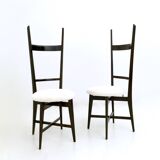 Pair of Black and White Chiavarine Chairs in the Style of Ico Parisi, Italy