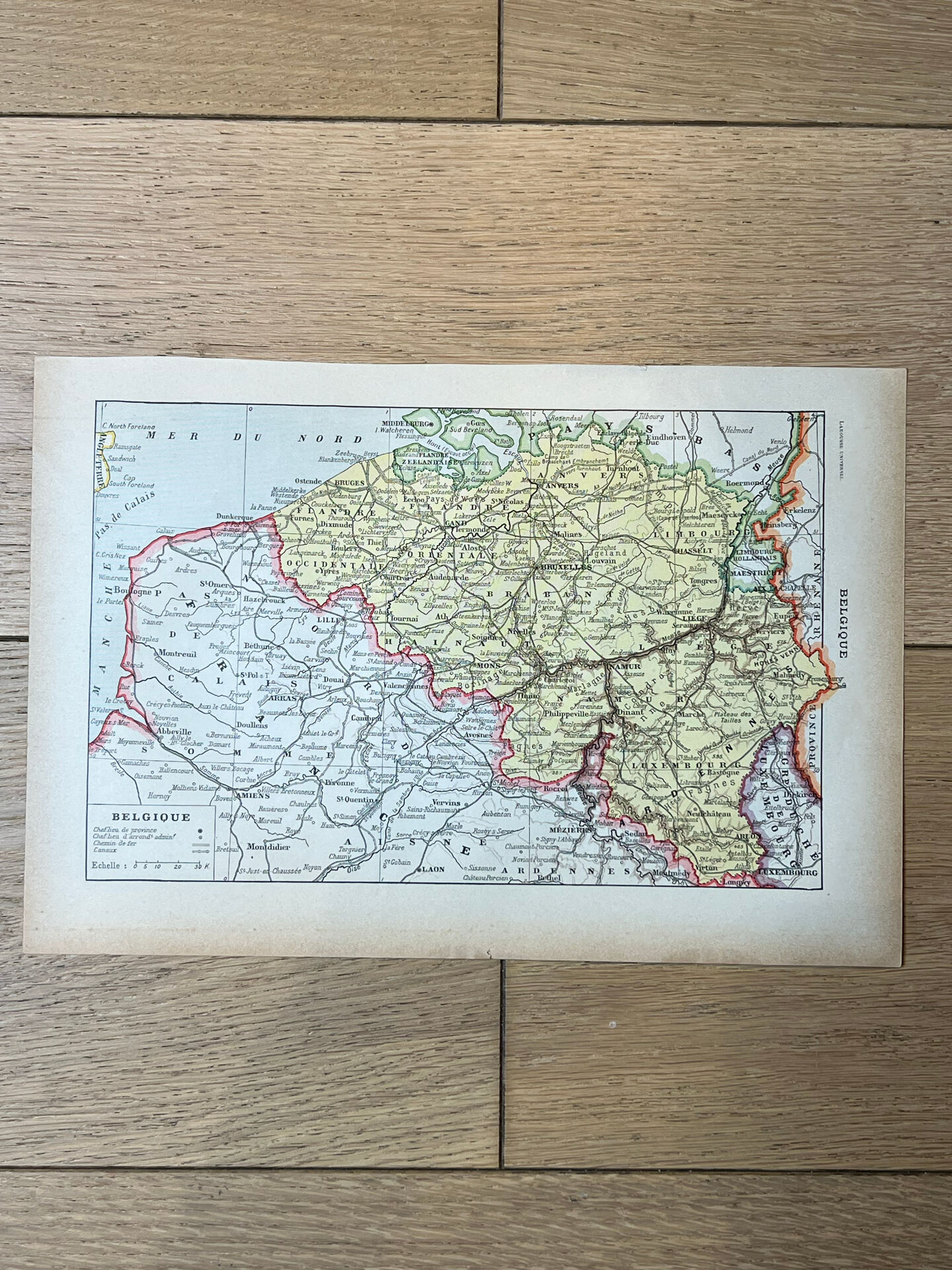 Map of Belgium - 20x29cm 1922