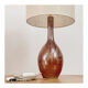 Lampe grès et jute tissée écrue