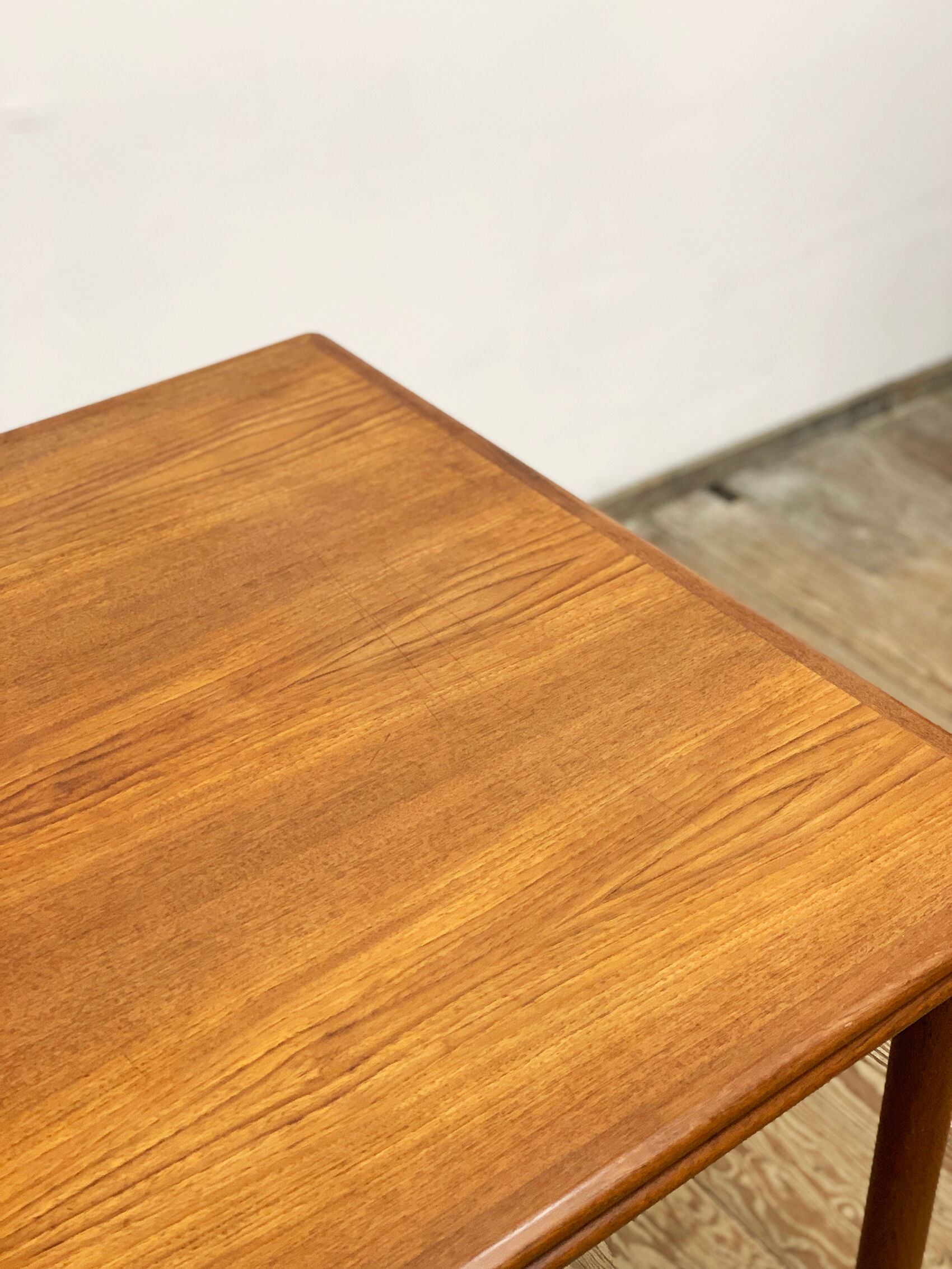 Extendable mid century teak dining table with pull out leaves, denmark, 1950s
