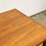 Extendable mid century teak dining table with pull out leaves, denmark, 1950s