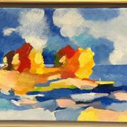 Original Swedish Oil on Canvas – “The Wandering Poet” by Anita Fröding – Signed – Vintage and Framed – 39 × 31 cm (15.4" × 12.2")