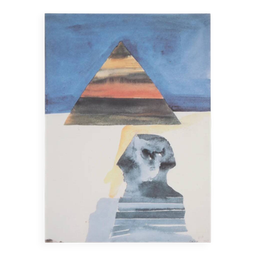 David Hockney: Egypt, Cairo, Sphinx and Pyramid, signed heliogravure