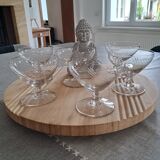 6 cut crystal champagne coupes, 20th century