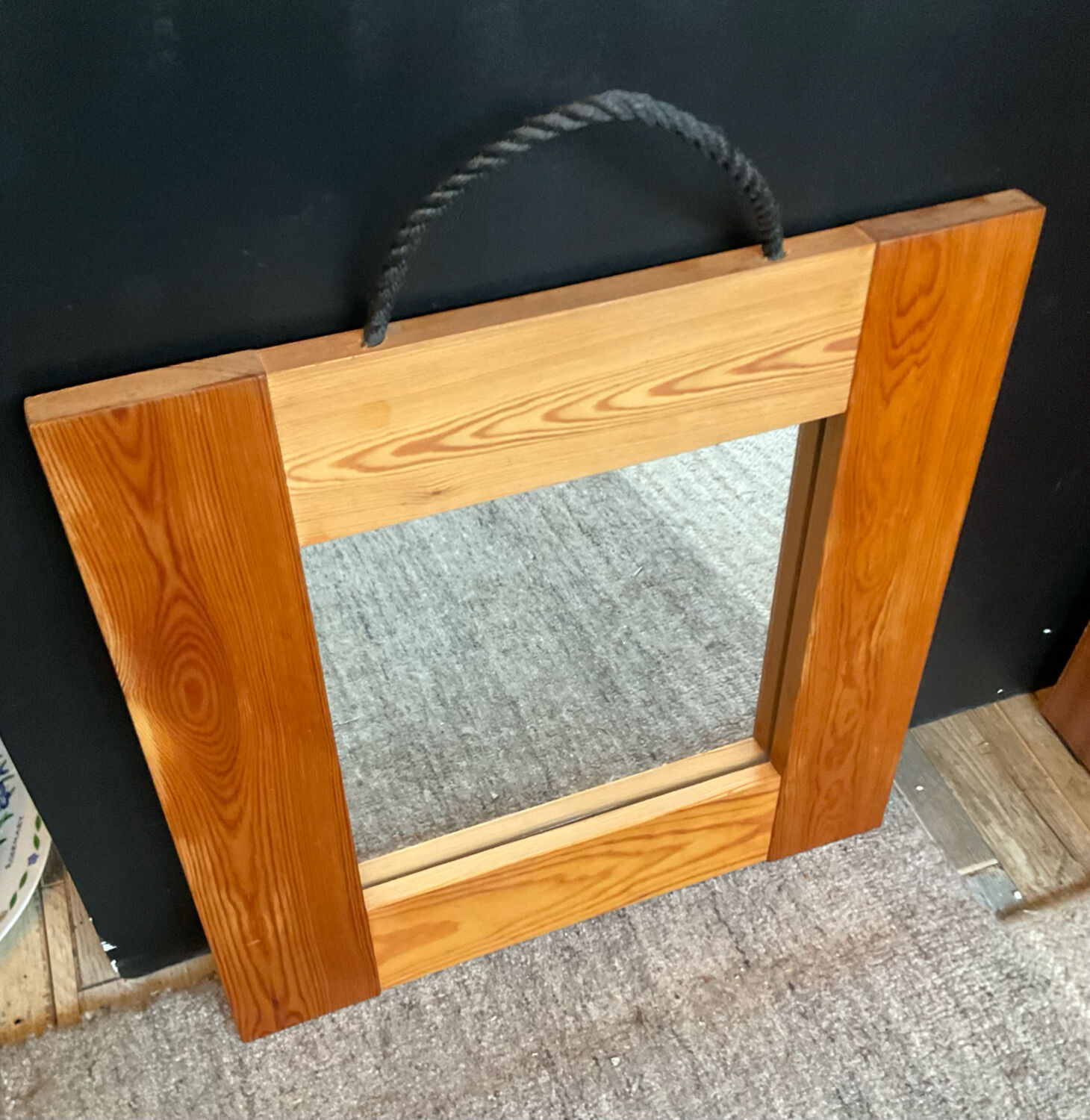 Vintage mirror in solid pine
