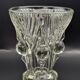 Vintage thick moulded glass/crystal vase Sculptural design Art Deco