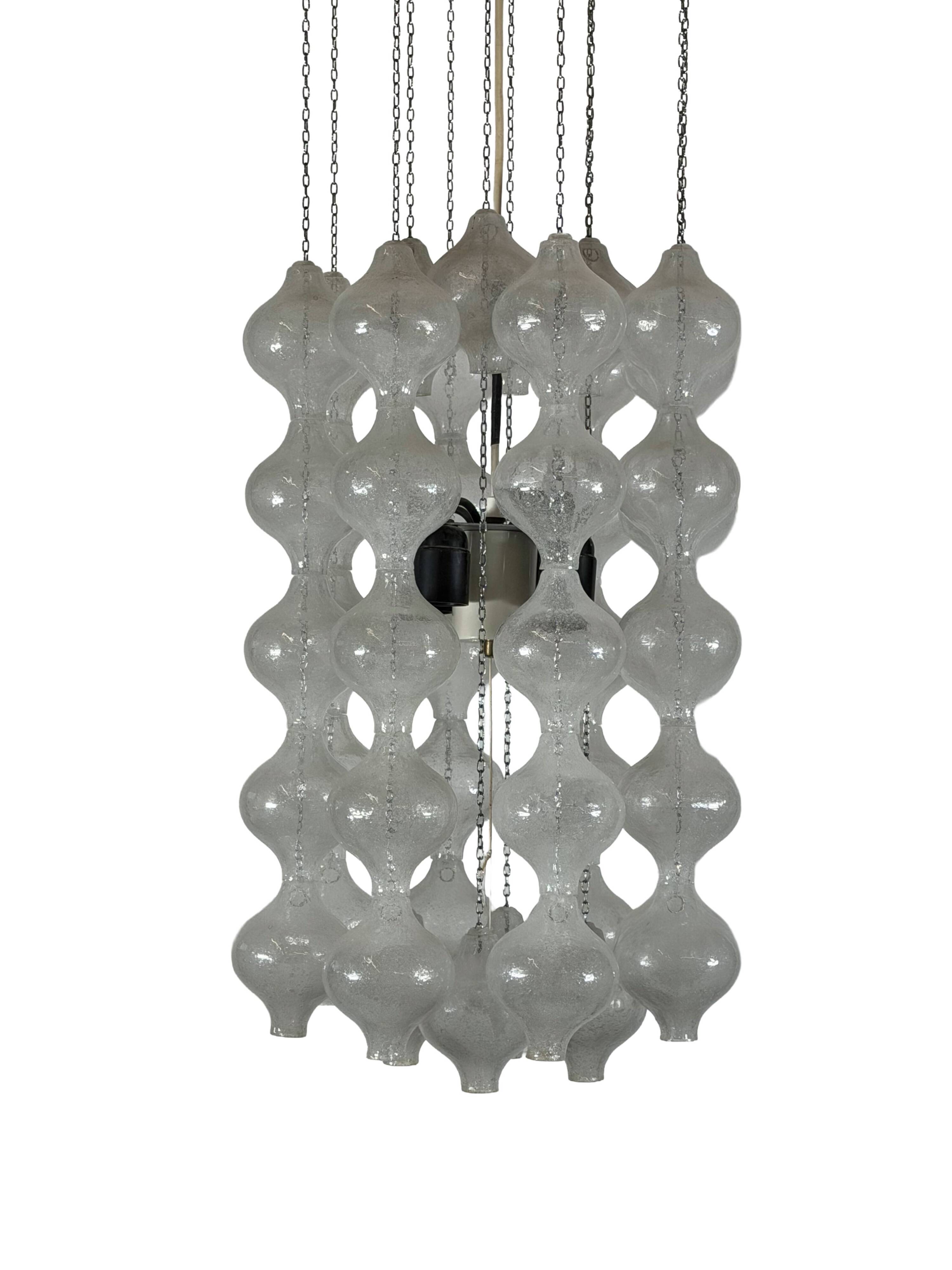 1960s 197070s Tulip Chandelier by J.T. Kalmar for Kalmar Austria