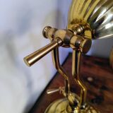 Articulated shell lamp in gold metal