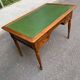 Louis XVI style desk in solid wood and green leather, 1970.
