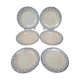 Set of 6 antique flat plates from Creil and Montereau, La Vallières service, 23 cm