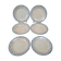 Set of 6 antique flat plates from Creil and Montereau, La Vallières service, 23 cm