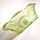 Art Deco oval bowl in green glass – geometric moulded decoration 1920-1930