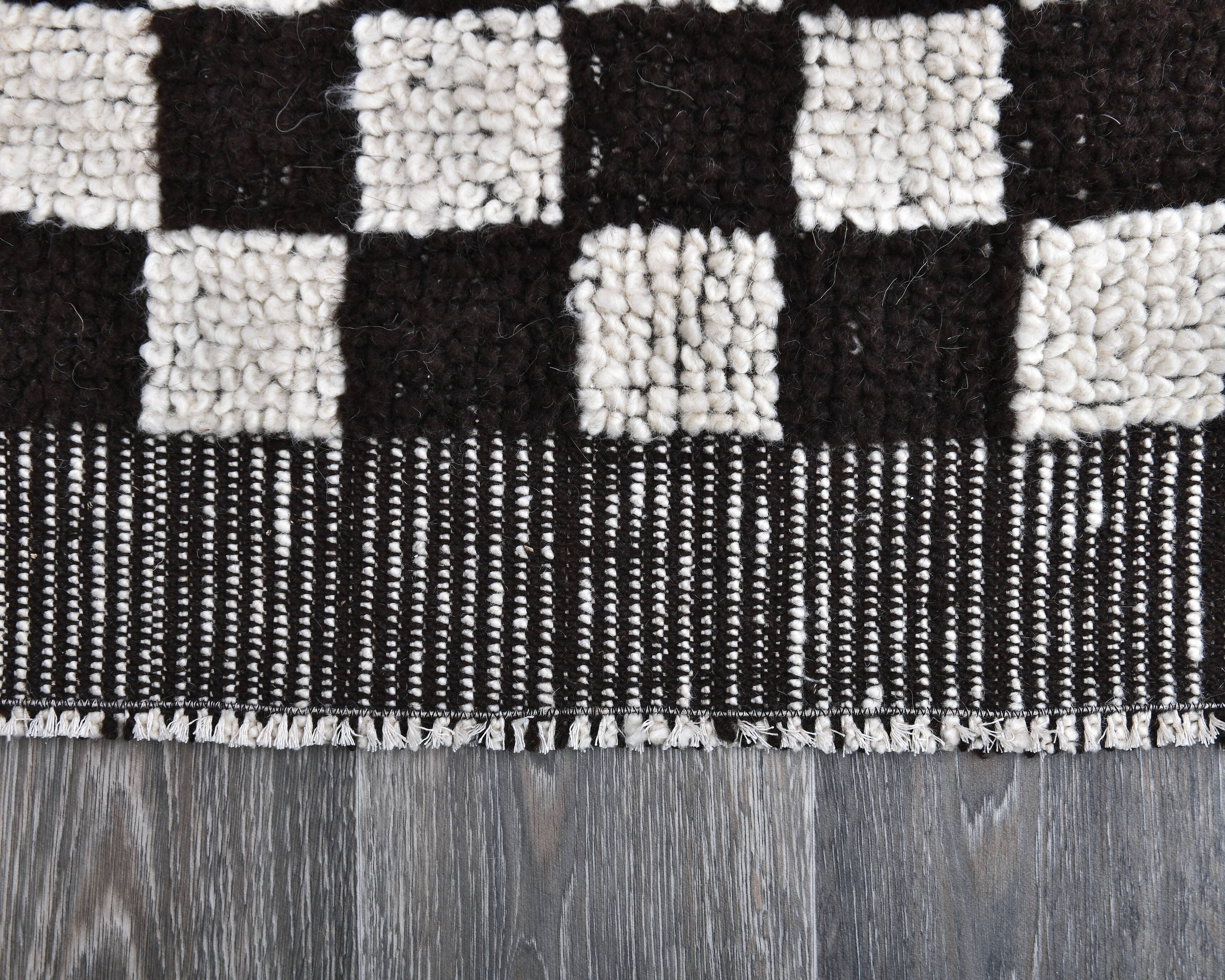 2x10 Checkered Turkish Vintage Runner Rug 69x294Cm