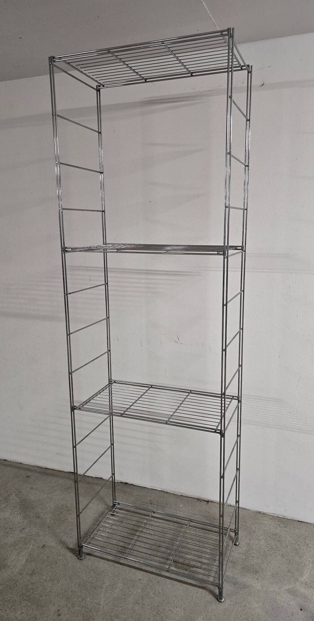 Balton vintage shelf from the 1980s in chrome metal – 215 cm