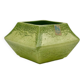 Vase vintage en céramique vert sauge Bertoncello Décor fait main, Italie, années 1970