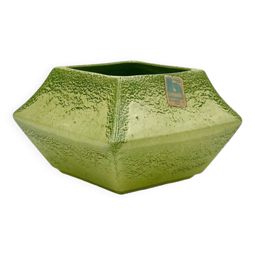 Vintage Ceramic Vase in Sage Green Bertoncello Handmade Decor, Italy, 1970s