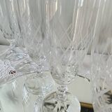 6 engraved antique champagne flutes