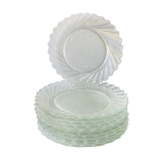 10 small plates in Duralex glass in the shape of flowers - retro-cuisine-vintage